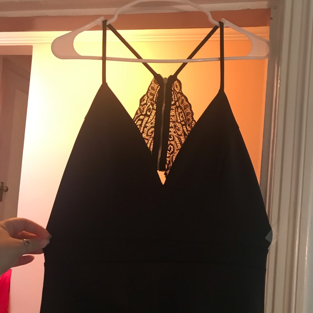 black hi-low dress